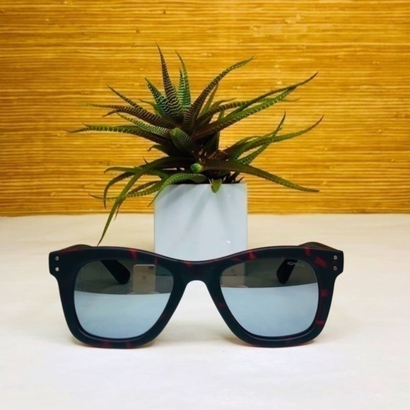 NEW KOMONO Allen Beetroot Tortoise Sunglasses wayfarer red black - Picture 4 of 12